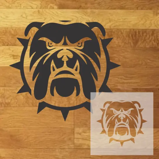Bulldog Mascot Athletic Stencil | High School Senior Parking Spot Stencil | Reusable Stencil | Stencil Ease | {1}