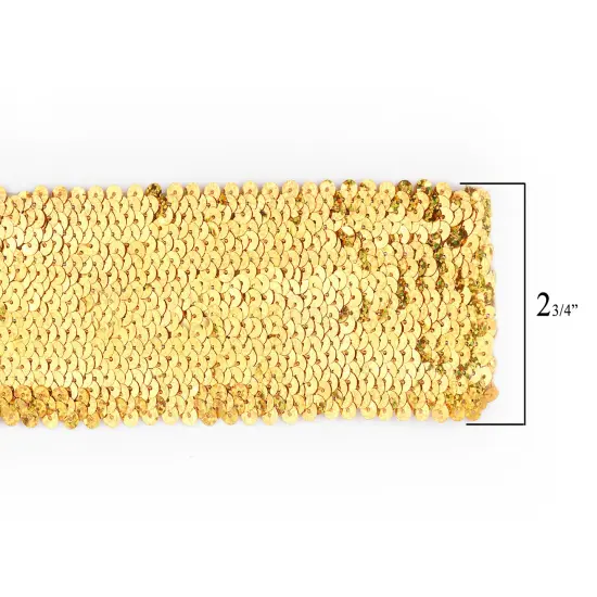 10 yards of 8 RowStarlight Hologram Stretch Sequin Trim | 10 yard cut Gold {4}