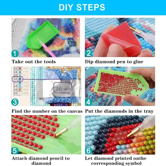 12 Pack Landscape Filed Moon Diamond Painting Kits {5}