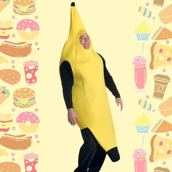 Deluxe Banana Plus Size Costume Funny Yellow Fruit Tunic Pull Over Halloween Party Outfit {6}