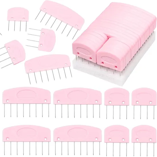 25 Pcs Pink Color Knit Blocking Combs {1}