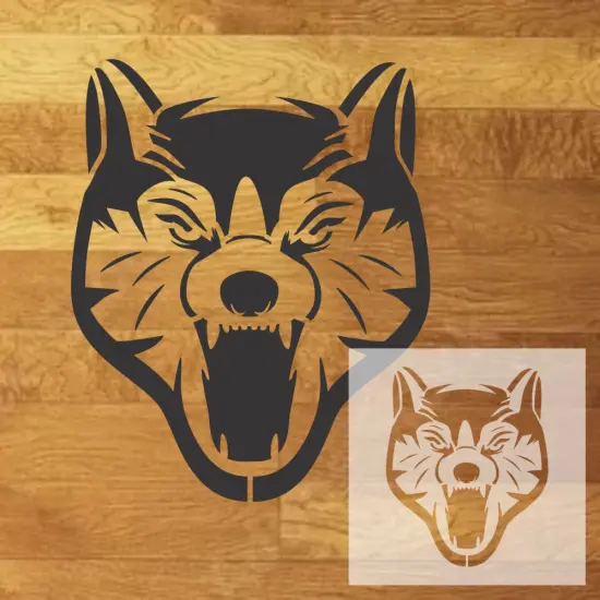 Wolves Mascot Athletic Stencil | High School Senior Parking Spot Stencil | Reusable Stencil | Stencil Ease | {2}