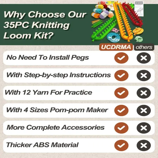 Knitting Loom Kit 35PC Scarf Loom Knitting Kit for Beginners {3}