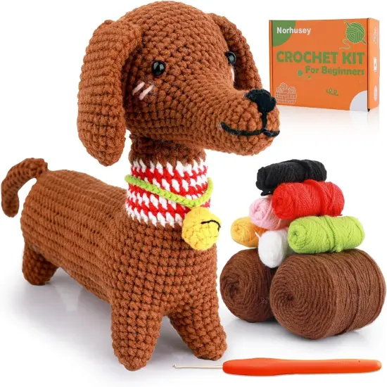 Animal Dog Crochet Kit for Beginners (Dachshund) {1}