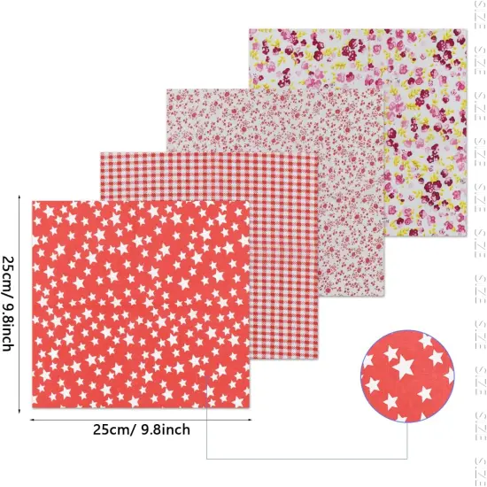 42 Pcs 9.8 x 9.8 Inches Cotton Pre-Cut Fabric Sewing Patchwork {3}