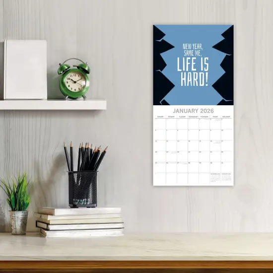 The Gifted Stationary 2026 Square Wall Calendar, Life The Struggle Is Real, 16-Month Hanging Calendar with 180 Reminder Stickers, Month Planner for Home or Creative Spaces, 12x12 In Multicolor {2}
