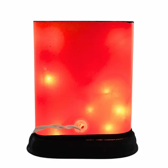 Stony Creek 6.0 Inch Vintage Halloween Oval Vase W/Base Halloween Lighted Glass Accent , Halloween Decor Halloween Electric Vintage-Looking PUMPKIN {2}