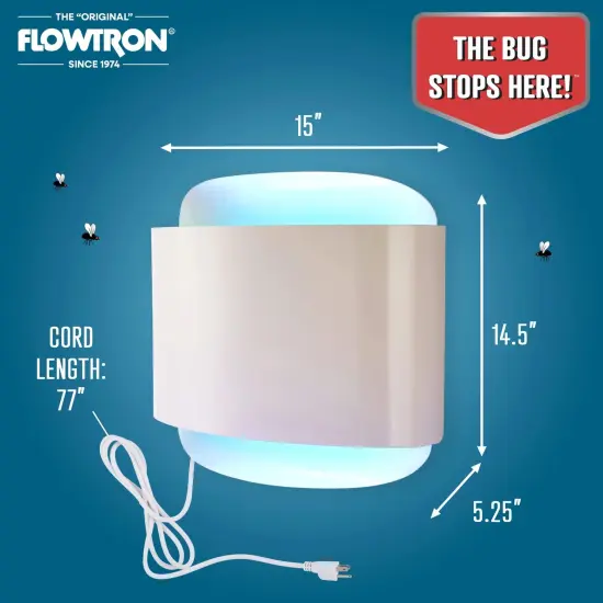 Flowtron Fly Trap Indoor Wall Sconce, Electric Insect Killer, 40W UV, Sticky Strips, 600 Sq Ft, Home {6}