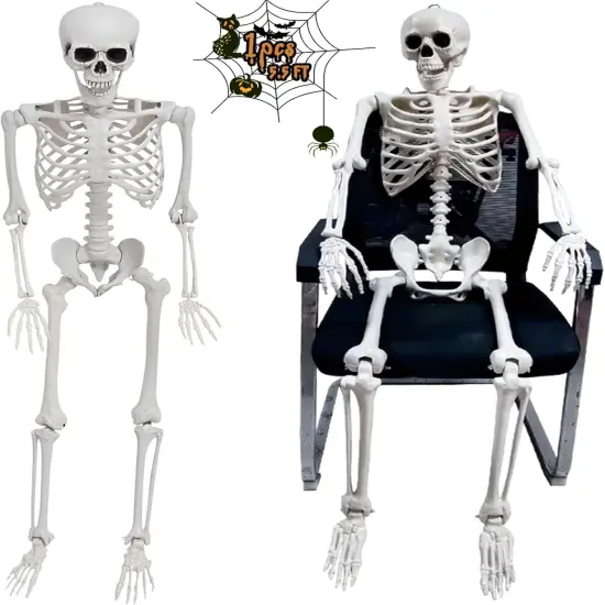 Life Size Halloween Skeleton Decor - 5.4Ft/165cm {1}