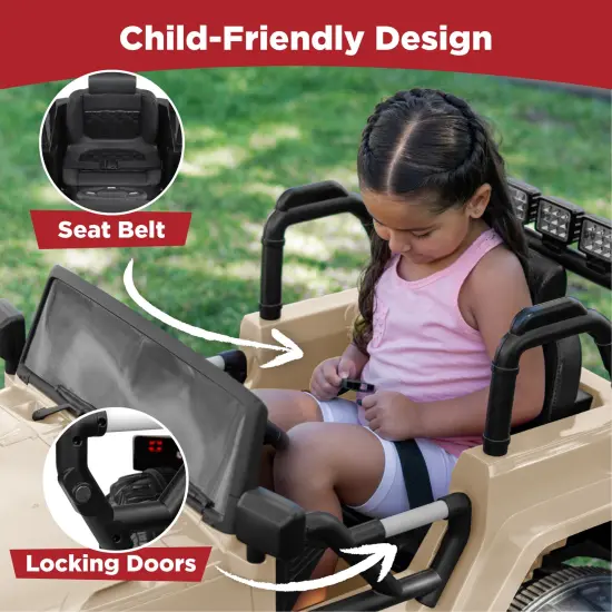 Best Choice Products 12V Kids Ride On Truck Car w/ Remote Control, Spring Suspension, Bluetooth, LED Lights Sand {5}