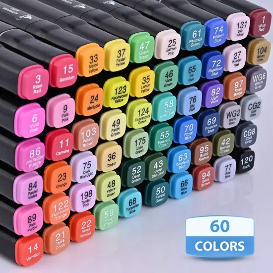 60 Color Alcohol Marker Pens {5}