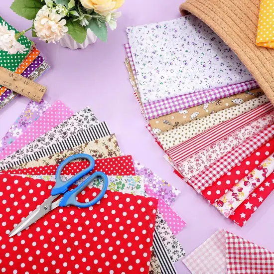 100 Pcs 10 x 10 Inch Cotton Fabric Squares Multicolor Precut {3}