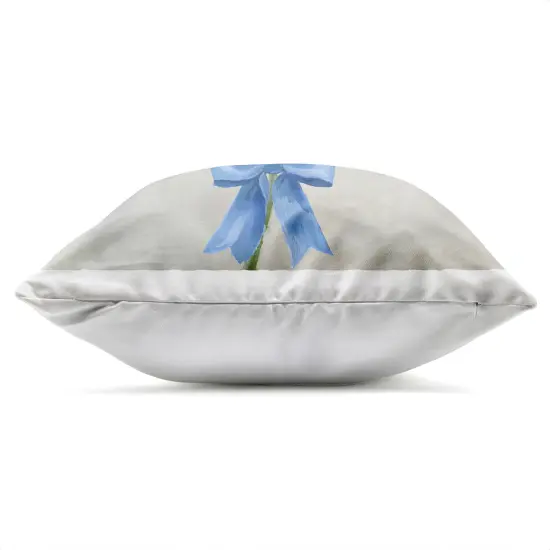 Stupell Industries Blue Bow Hydrangea Beauty Outdoor Pillow, 18 x 7 x 18 {3}