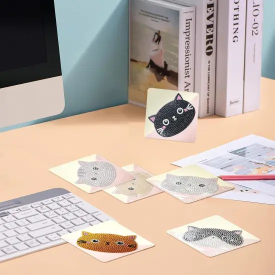 6 PCS Diamond Art Bookmarks, Cute Cat Diamond Painting {2}