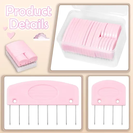 25 Pcs Pink Color Knit Blocking Combs {2}