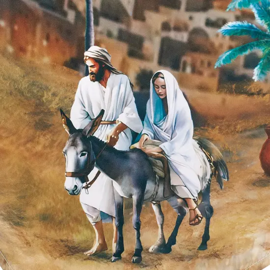 Collections Etc Detailed Holy Night Printed Tablecloth {5}