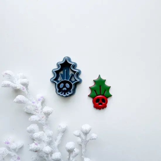 SKULLY HOLLY | DARK CHRISTMAS | CLAY CUTTER {1}