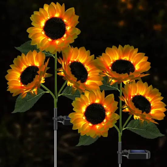 Solar Sunflower Lights - (2 Pack) {1}