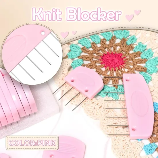 25 Pcs Pink Color Knit Blocking Combs {4}