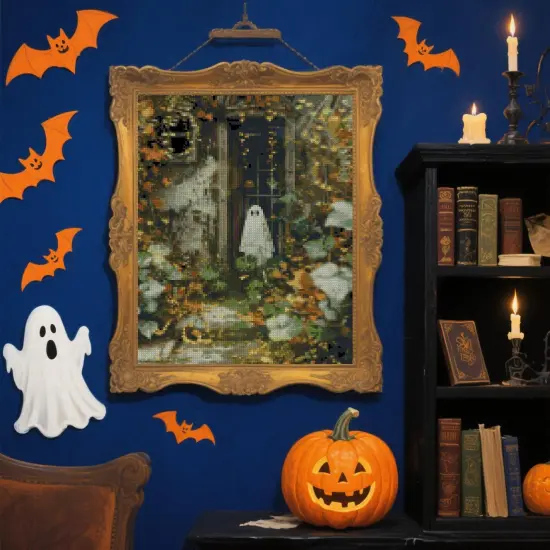 Halloween Counted Cross Stitch Kits for Adults, Ghost Stamped Cross Stitch Kits for Beginners {2}