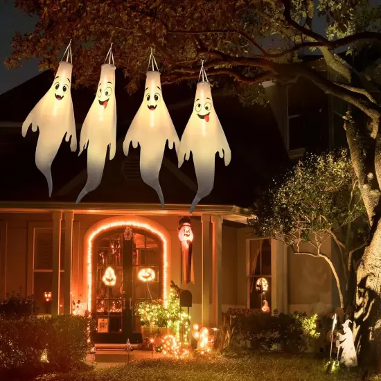 2 Pcs Halloween Ghost Decorations with Timer {2}