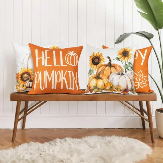 Pumpkin Decorative Throw Pillow Covers 20x20 Inch {3}