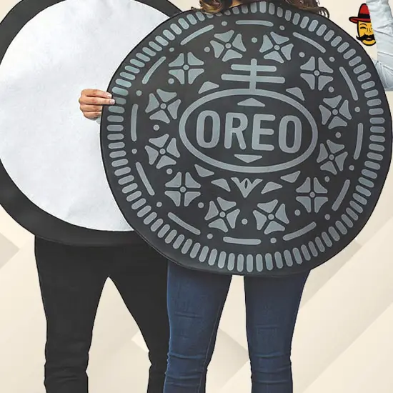 Oreo Couples Costume 2 In One Set Halloween Food Tunics Funny Party Outfit {6}