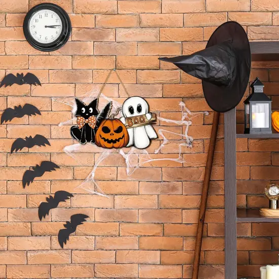 Halloween Door Decor - Pumpkin Ghost Boo Black Cat {3}
