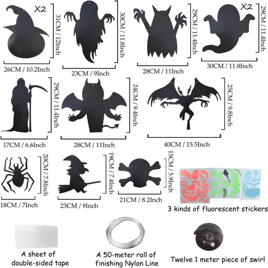 12 PCS Halloween Glow Party Hanging Swirls Decorations {2}