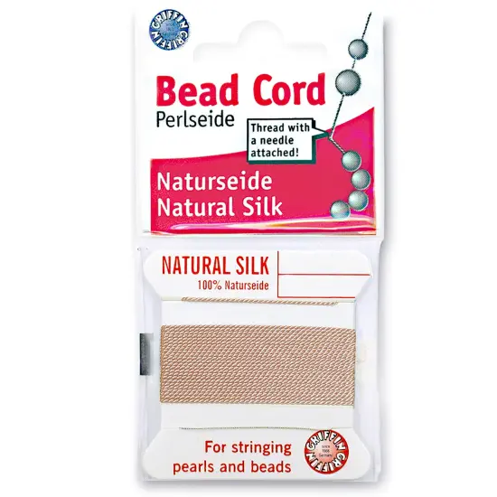 Size 16 Griffin Bead Cord 100% Natural Silk Light Pink {1}