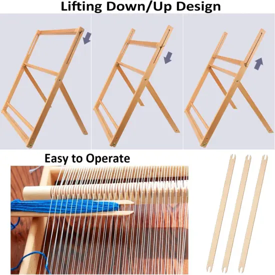 Weaving Loom with Stand Wooden Multi-Craft Weaving Loom Arts & Crafts {3}