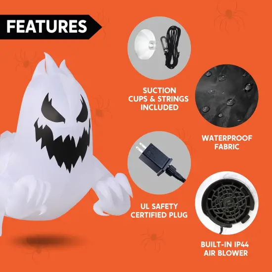 4.5 FT Halloween Inflatable Scary Ghost Outdoor Decoration {3}