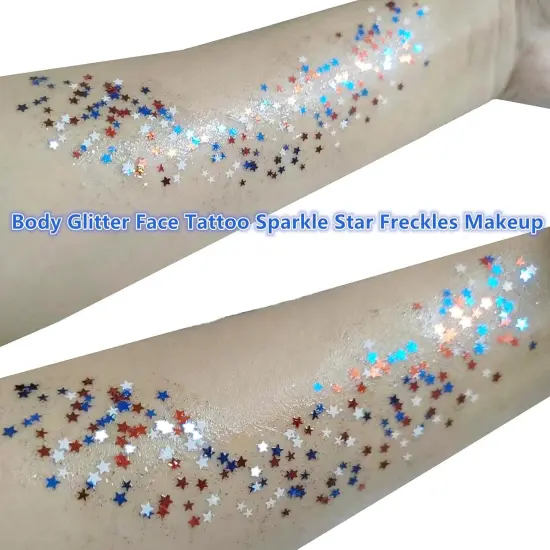 Face Body Glitter 4th of July Outfits for Women&Kids Glitters Makeup {4}