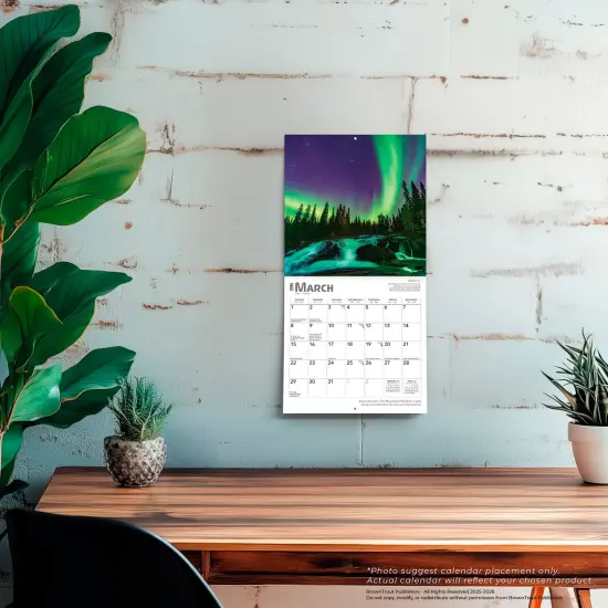 Aurora Borealis | 2026 7 x 14 Inch (Hanging) Monthly Mini Wall Calendar | English/French Bilingual {5}