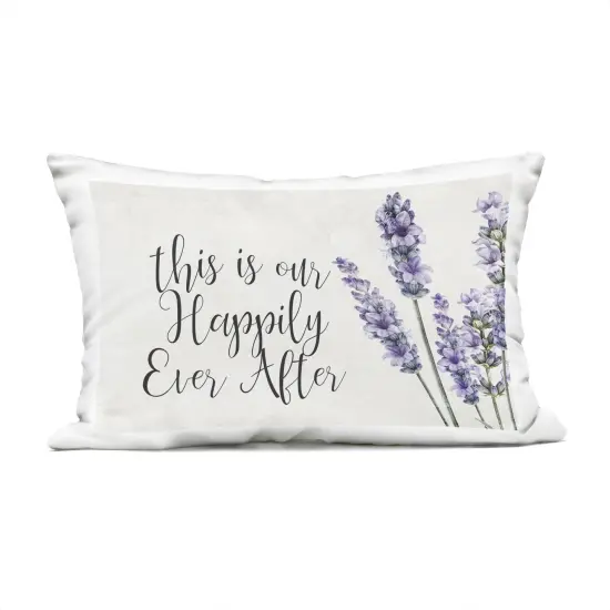 Stupell Industries Happily Ever After Lavender Outdoor Pillow, 14 x 7 x 20 {1}