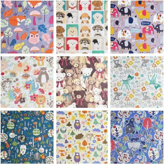54Pcs Layer Cakes 10 inch Pre-Cut Fabric Squares for Quilting(Animal Theme) {3}