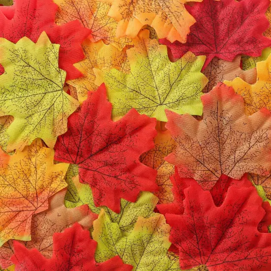 500PCS Artificial Fall Leaves {1}