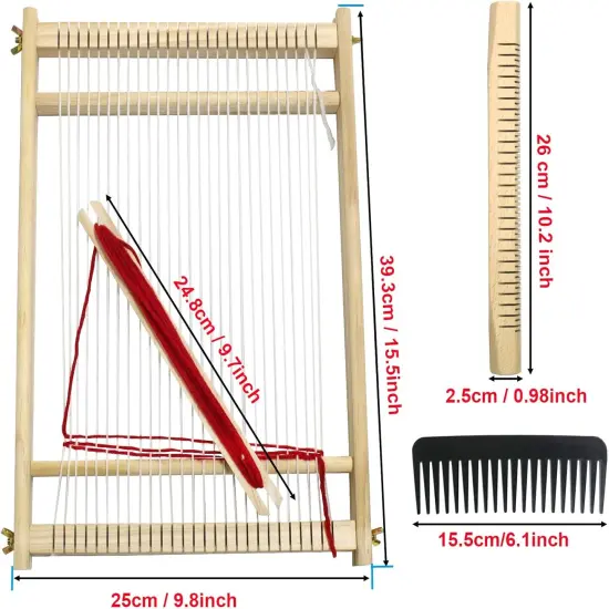 15.5inch - Weaving Loom Kit,Wooden Multi-Craft Weaving Loom Tapestry {2}