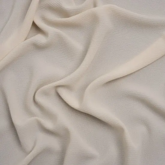 1 Yard Light Beige Puckered Lightweight Polyester Crepe for Dresses Skirts Shirts, 56 Inches Width {2}