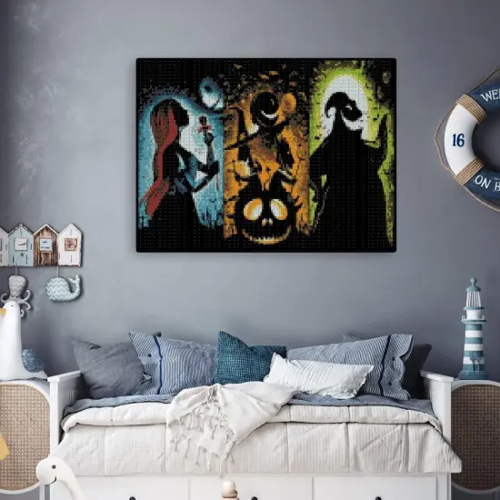 Jack and Sally Stamped Cross Stitch Kits - Halloween Printed Counted Cross Stitch for Beginners {4}
