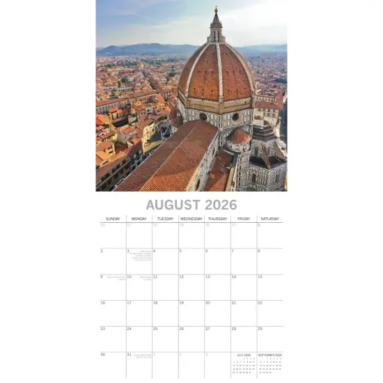 The Gifted Stationary 2026 Square Wall Calendar, Italy, 16-Month Passport Collection Theme Hanging Calendar with 180 Reminder Stickers, Month Planner for Home, or Creative Spaces, 12x12 In Multicolor {3}