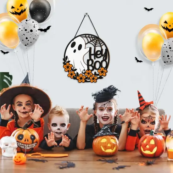 Halloween Ghost Flowers Door Hanging Sign Decorations {3}