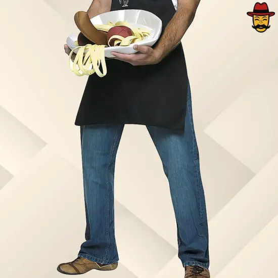 Linguini and Meatballs Apron Adult Costume Funny Pasta Food Outfit Halloween Party Accessory {3}