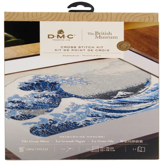 DMC Advanced Cross Stitch Kit-The Great Wave By Katsushika Hokusai {1}