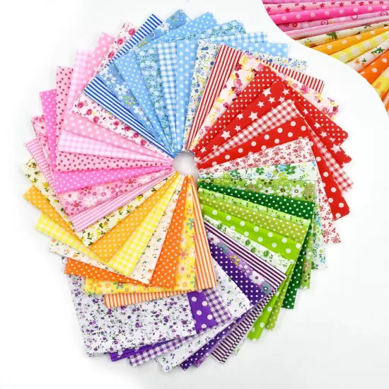 42Pcs 9.8"x 9.8" Fabric Square Quilting Cotton Pre-Cut Bundles {5}