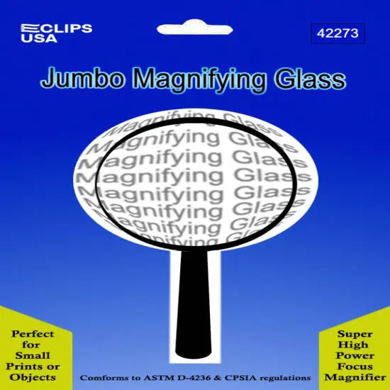 Jumbo Magnifying Glass Black &ndash; 4 in Lens &ndash; 48 Units {1}