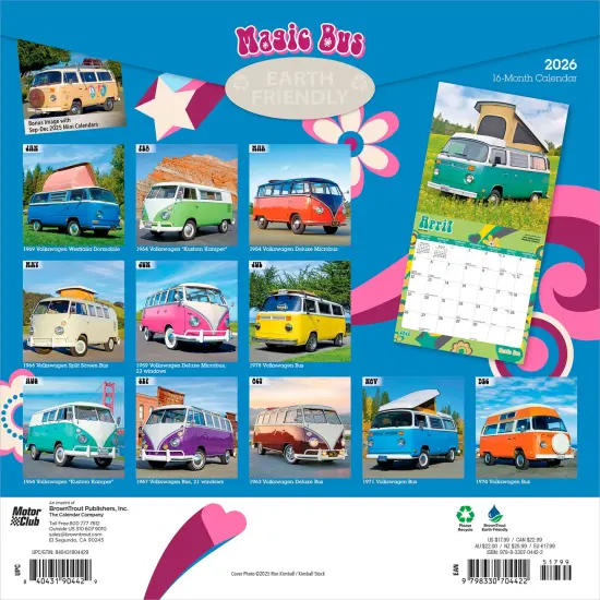 Magic Bus | 2026 12 x 24 Inch (Hanging) Monthly Square Wall Calendar | Plastic-Free {2}