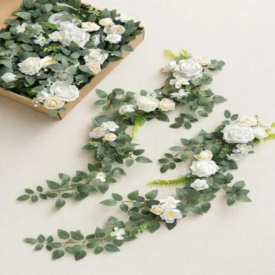 Ceremony Reception Church Rose Floral Faux Arrangement Party Outdoor Decor {4}