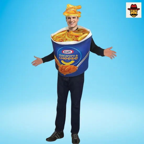 Mac And Cheese Cup Adult Costume Funny Food Halloween Tunic With Headpiece {1}