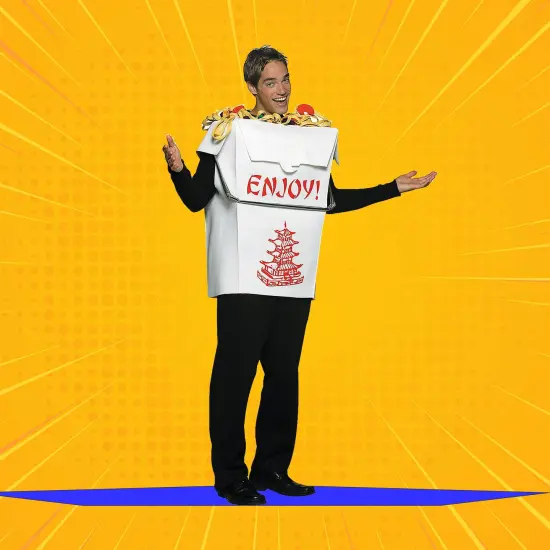 Chinese Take Out Costume Funny Food Tunic Adult Polyfoam Outfit {1}